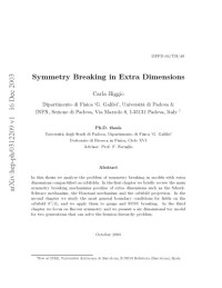 Biggio, C — Symmetry Breaking in Extra Dimensions
