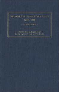 G. M. Ditchfield; David Hayton; Clyve Jones — British Parliamentary Lists, 1660-1880 : A Register