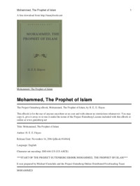 Hayes, Herbert Edward Elton;Prophet Muḥammad — Mohammed, the prophet of islam