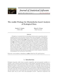 Goslee S.C., Urban D.L. — The ecodist Package for Dissimilarity-based Analysis of Ecological Data + Code