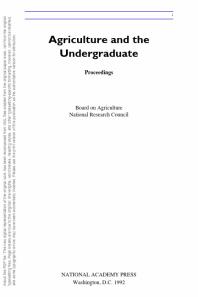 National Research Council; Board on Agriculture — Agriculture and the Undergraduate