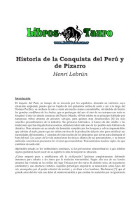 Lebrun Henri — Historia De La Conquista Del Peru Y De Pizarro 1892