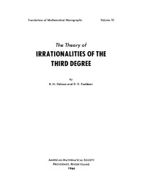 B. N. Delone, D. K. Fadeev — The theory of Irrationalities of the Third Degree