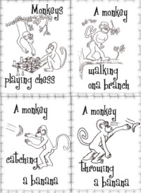 — Flashcards-verbs with monkey