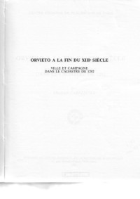 Elisabeth Carpentier — Orvieto a la Fin du XIIIe Siècle. Ville et Campagne dans le Cadastre de 1292