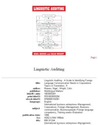 Nigel Reeves, Colin Wright — Linguistic Auditing: A Guide to Identifying Foreign Language Communication Needs in Corporations (Topics in Translation, 9)