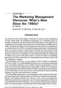 Marion G. — The Marketing Management Discourse: What New Since the 1960? (Chapter 7)