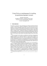 Christiansen H. — Using Prolog as metalanguage for teaching programming language concepts