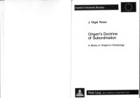 Rowe, Nigel John — Origen’s doctrine of subordination