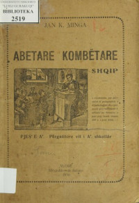 Jan K. Minga — Abetare kombëtare shqip pjes’ e A’. — përgatitore vit i A’. shkollâr