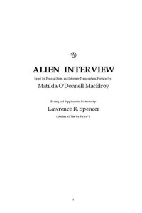 Matilda O'Donnell MacElroy — 1947 Roswell ALIEN INTERVIEW