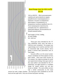  — Naval range charts for 40.6 cm/52 SK C34 (Germany)