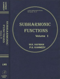 Hayman K., Kannedy P.B. — Subharmonic Functions, Vol. 1