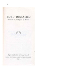  — Buku di'Esambu, Recueil de Cantiques en Otetela