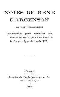 René d'Argenson — Notes de René d'Argenson