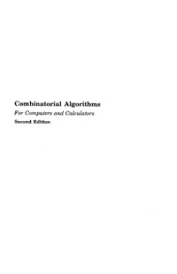 Albert Nijenhuis — Combinatorial Algorithms