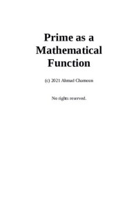Ahmad W Chamoun — Mathematical Prime as a Function