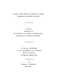 Ischinger, Richard G — A study of the degree of mixing for liquids undergoing continuous dilution