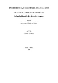 Serafín Filomeno — Sobre la Filosofía del siglo diez y nueve