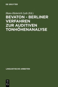 unknown — BEVATON - Berliner Verfahren zur auditiven Tonhöhenanalyse: Herausgegeben:Lieb, Hans-Heinrich