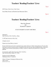 Mary Kay Rummel; Elizabeth P. Quintero; Anne M. Barry — Teachers' Reading/Teachers' Lives
