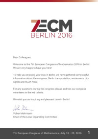  — ECM-2016, Berlin: Welcome booklet
