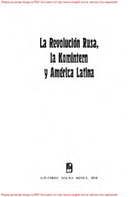Щелчков А.А. — Российская революция, Коминтерн и Латинская Америка