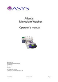  — Atlantis Microplate Washer. Operator’s manual