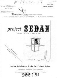  — Project SEDAN - Iodine Inhalation Study - US AEC
