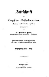 Woldemar Harleß (ed.) — Zeitschrift des Bergischen Geschichtsvereins