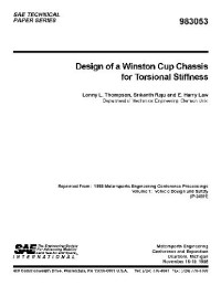  — Design of a Winston Chassis for Torsional Stiffness