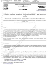 Francisco J.Valdes-Parada, J.AlbertoOchoa-Tapia, JoseAlvarez-Ramirez — Effective medium for Fractional Fick eq.