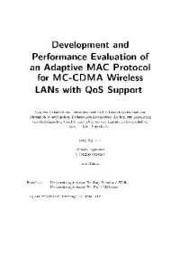 Georgios Orfanos — Development and Performance Evaluation of an Adaptive MAC Protocol for MC-CDMA Wireless LANs with QoS Support