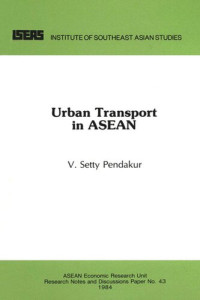 V. Setty Pendakur — Urban Transport in ASEAN