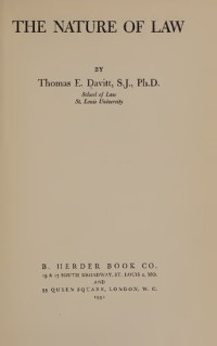 Thomas E. Davitt — The Nature of Law