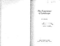JH APPLETON — Experience of Landscape