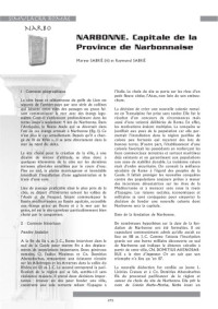 Maryse SABRIÉ, Raymond SABRIÉ — Narbonne. Capitale de la Province de Narbonnaise