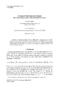Barvinsky, Vilkovisky. — Covariant perturbation theory III. Spectral representations (Nucl.Phys.B 333)