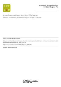 unknown — Nouvelles mosaïques inscrites d'Osrhoène