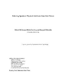 Krauss — Inferring Speaker's Physical Attributes from their Voices