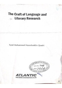 Syed Mohammed Haseebuddin Quadri — The Craft of Language and Literary Research