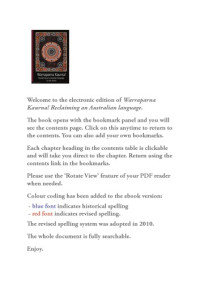 Amery, Rob — Warraparna Kaurna! : reclaiming an Australian language