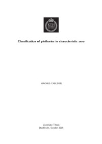 Magnus Carlson — Classification of plethories in characteristic zero [BA thesis]