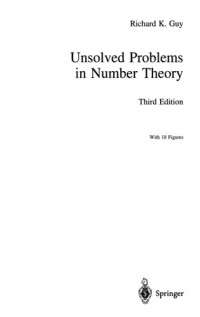 Richard K. Guy — Unsolved Problems in Number Theory