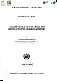 World Meteorological Organization — Agrometeorology of Grass and Grasslands for Middle Latitudes