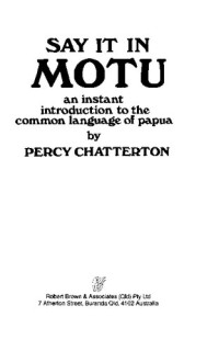 Percy Chatterton — Say it in Motu