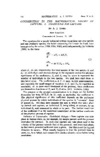 Lotka A. J. — Contribution to the Mathematical Theory of Capture I. Conditions for Capture