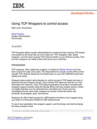 Tansley D. — Using TCP Wrappers to control access
