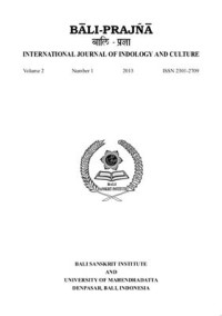  — Bali-Prajña: International Journal of Indology and Culture, Vol. 2