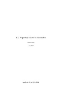 Guido Osimo — BAI Preparatory Course in Mathematics